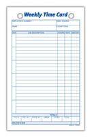 Adams Weekly Time Cards, 1-Sided, 4.25 x 6.75 Inches, White Index Bristol Paper, 100 Cards Per Pack (9616ABF)