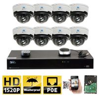 GW Security 8CH H.265 8MP 4K NVR 4MP (2592 x 1520) Plug & Play PoE IP Camera System, 8pcs 4MP 1520p 2.8-12mm Varifocal Zoom Weatherproof Dome Security Cameras, Pre-Installed 2TB HDD and More