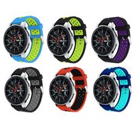 Seinit Soft Silicone Sport Band 22mm Replacement Strap Compatible with Samsung Galaxy Watch (46mm), Gear S3 Frontier, Classic Smart Watch, 6-Pack