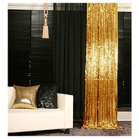 Sequin Curtains 4 Panels Gold 3FTx6FT Glitter Backdrop Curtain Photo Backdrop Sequins Shower Curtain Set-1018E