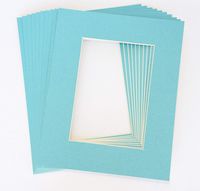 topseller100, Pack of 25 sets of 8x10 LIGHT BLUE Picture Mats Mattes Matting for 5x7 Photo + Backing + Bags