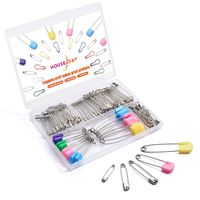 HOUSE DAY Safety Pins Set with 5 Sizes Family Use for Baby Clothing, Sewing & Crafts