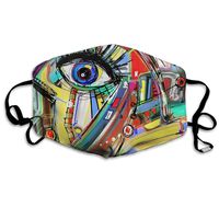 Abstract Eye Illustration Dust Mask,Washable and Reusable Cleaning Gardening Outdoor Activities Warm Windproof Mask