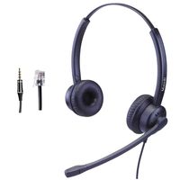 RJ9 Cisco Headset for Telephone with Noise Cancelling Microphone Includes Extra 3.5mm Connector