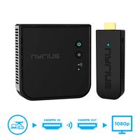 Nyrius Aries Pro+ Wireless HDMI Video Transmitter & Receiver to Stream 1080p Video up to 165ft from Laptop, PC, Cable Box, Game Console, DSLR Camera to a TV, Projector or Boardroom Screen (NPCS650)
