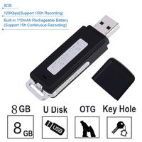 8 GB Voice Recorder Rechargeable Mini USB Voice Recorder USB Flash Drive Voice Activated Recorder Dictaphone 15 Hours Battery Life 150 Hours File Capacity for Playback Lectures, Meetings, Interviews