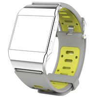 AWINNER Sport Bands for Fitbit Ionic,TPU Replacement Band Perforated Breathable Accessories Fitness Wristband Fashion Strap for Fitbit Ionic Smartwatch Women Men (Gray-Yellow)