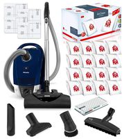 Miele Compact C2 Electro+ Canister HEPA Canister Vacuum Cleaner with SEB 228 Powerhead Bundle - Includes Miele Performance Pack 16 Type FJM AirClean Genuine FilterBags + Genuine AH50 HEPA Filter