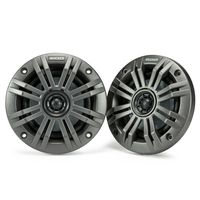 Kicker KM4 4-Inch (100mm) Marine Coaxial Speakers with 1/2-Inch (13mm) Tweeters, 2-Ohm, Charcoal and White Grilles