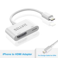 Bellvie Compatible with iPhone to HDMI Adapter,Plug and Play 1080P Digital Audio Converter (White1)