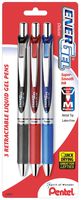 Pentel EnerGel RTX Gel Ink Pens, 0.7 Millimeter Metal Tip, Black/Red/Blue Ink, 3 Packs (BL77BP3M)