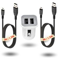 T-Power High 3.1 Amp 3a Quick juice-up Faster Charger Compatible with Anker Portable Battery,EZO Portable Battery,Zagg Portable Battery,iGO MICPWRBST Auto car adpater + USB Data Charge Cableplug spare