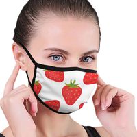 Ghhpws Cartoon Fresh Strawberry Women & Men Reusable Earloop Half Face Mouth Mask For Pollen Smog Dust