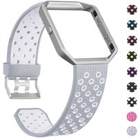 SKYLET Compatible with Fitbit Blaze Bands with Frame, Soft Silicone Breathable Replacement Sport Wristbands Compatible with Fitbit Blaze Smart Watch Men Women Black