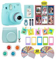 Fujifilm Instax Mini 9 Camera Accessories | Bundle of Soft Leather Case + Mini Photo Album + 6 Magnet Frames + 4 Colored Lenses + Selfie Lens + 10 Photo Frames + Stickers + More