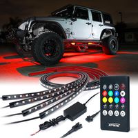 Xprite Car Underglow Underbody System Neon Strip Lights Kit w/ Sound Active Function and Wireless Remote Control 5050 SMD LED Light Strips