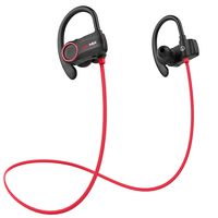 JYDMIX Bluetooth Headphones, Wireless Earbuds with Microphone, Sweatproof Sports Earphones for Running Workout, Headset with Soft Ear Hook, CVC 6.0 Noise Cancelling, HD Stereo Sound (Red)
