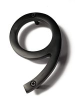 NACH HH-SDW6-BLK Shadow House Address Number - #9, Black Aluminium, 6"