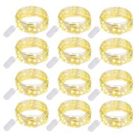 Ehome Fairy String Lights, 12 Pack Fairy Lights Battery Operated, 7.2ft 20LED Christmas Lights Silver Coated Copper Wire Lights Firefly Lights Moon Lights for Party Christmas Decorations Warm White