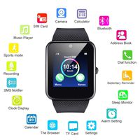 Kikole Bluetooth Smart Watch Waterproof Bracelet Wristwatch with Camera/SIM Card Slot/Pedometer Analysis/Sleep Monitoring for Android
