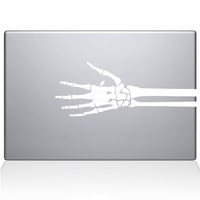 The Decal Guru 2086-MAC-13X-W Skeleton Hand X-ray Decal Vinyl Sticker, White, 13" MacBook Pro (2016 & Newer)