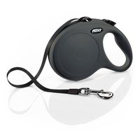 FLEXI New Classic Retractable Dog Leash (Tape), 26 ft, Large, Black