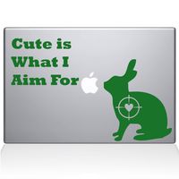 The Decal Guru Cute Rabbit Hunting MacBook Decal Vinyl Sticker - 13" MacBook Air - Green (1247-MAC-13A-LG)
