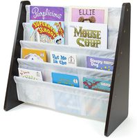 Tot Tutors Kids Book Rack Storage Bookshelf, Espresso/White (Espresso Collection)