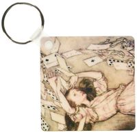 3dRose Vintage Alice in Wonderland Playing Cards - Key Chains, 2.25 x 4.5 inches, set of 2 (kc_99319_1)