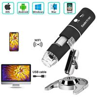 Koolertron Wireless WiFi Digital USB Microscope,Portable USB Digital Microscope Camera with 1000x Magnification 1080P HD 2MP and 8 LED Adjustable Light for iPhone, iPad, Android Phone, Windows, Mac