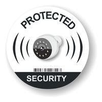 8 IP Camera Surveillance Stickers Signs - Intruder Alarm Warning Security Stickers - Internal or External use - 3.7 inch