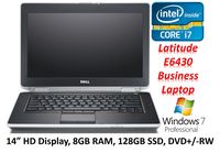 Dell Latitude E6430 14" Business Laptop PC, Intel Core i7 Dual Core Processor, 8GB DDR3 RAM, 128GB Solid State Drive, DVD+/-RW, Windows 7 Professional (Certified Refurbished)