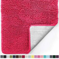 Gorilla Grip Original Luxury Chenille Bathroom Rug Mat, 60x24, Extra Soft and Absorbent Shaggy Rugs, Machine Wash Dry, Perfect Plush Carpet Mats for Tub, Shower, and Bath Room, Hot Pink