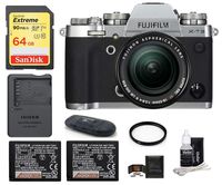 Fujifilm X-T3 Mirrorless Digital Camera with XF 18-55mm f/2.8-4 R LM OIS Zoom (Silver) Bundle, Includes: SanDisk 64GB Extreme SDXC Memory Card, Spare Fujifilm NP-W126S Battery + More