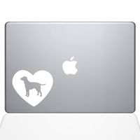 The Decal Guru Heart Labrador Retriever Decal Vinyl Sticker, 13" MacBook Pro (2016 & Newer Models), White (1604-MAC-13X-W)