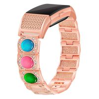Nigaee for Fitbit Charge 2 Bands Small Large, Stainless Steel Fitbit Bands Charge 2 Fitbit Charge 2 Replacement Bands Fitbit Charge 2 Wristbands Fit bit Charge 2 Bands for Women Men Crystal Rose Gold