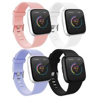 Compatible with Fitbit Versa Bands for Women Men Large Small, Adjustable Replacement Wristbands for Fitbit Versa/Versa Lite Edition/Versa Special Edition/Versa 2, Pink White Lavender Black, Large