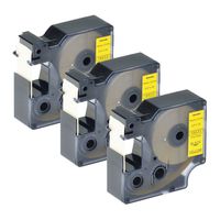 GREENCYCLE 3 Pack Replacement Industrial Black on Yellow 3/4" 18433 Rhino IND Vinyl Label Tape Compatible for DYMO RhinoPro 1000 3000 4200 5000 5200 LabelWriter 450 Duo ILP 219 3M PL150 PL200 PL300