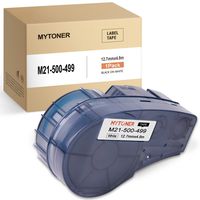 MYTONER M21-500-499-TB High Adhesion Cloth Label Tape 12.7mm ×4.88m Compatible Brady Cartridge with Ribbon Black on White for BMP21-PLUS/ID PAL BMP21-LAB/LABPAL Portable Label Printer 1-Pack