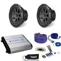 KICKER Two 43CVR104 10" CompVR Subwoofers & Hifonics ZXX-1200.1D Zeus 1200 Watt Amplifier & Wiring Kit