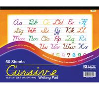 BAZIC 50 Ct. 10.5" X 8" Cursive Writing Pad (Case of 48)
