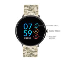 iTouch Sport Digital Smartwatch and Pedometer - Solid Silicone Strap (Green Camo)