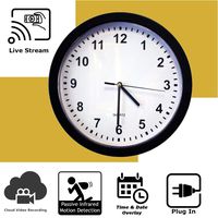 Discover IT | Wi-Fi Hidden Camera Spy Cam Home Surveillance Nanny Cam Wall Clock with Cloud Video Recording