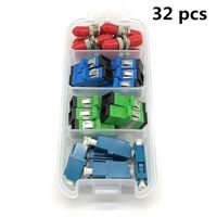Fiber Optic Adaptor,Fiber Optic Coupler Kit,Fiber Optic Coupler Kit for ST, LC, SC, SC/APC Cables.4 Styles Type Couplers (32) for Single-Mode & Multi-Mode Patch Cords