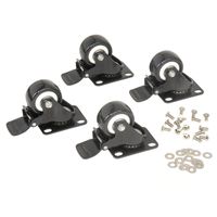 2" Swivel Locking Caster Kit, For Global Industrial Network Data Rack Enclosure Cabinet