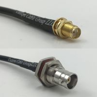 3 feet RG58 SMA FEMALE to BNC FEMALE BIG BULKHEAD Pigtail Jumper RF coaxial cable 50ohm High Quality Quick USA Shipping
