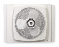 AIR King 16" White Plastic Fan,2470/1700/1360 cfm,Fits Window Width 26-1/2" to 34-1/2"