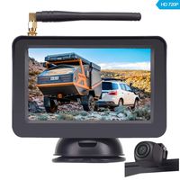 LeeKooLuu Digital Wireless Backup Camera HD 720P Kit, No Interference High-Speed Observation System with Super Night Vision, IP69K Waterproof Front/Rear View Camera 5'' TFT Monitor for Cars,Pickups