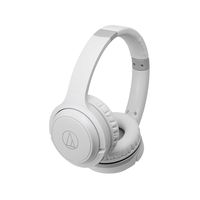Audio-Technica ATH-S200BTWH Bluetooth Wireless On-Ear Headphones with Built-In Mic & Controls, White (Renewed)