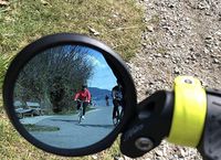 Hafny Bar End Bike Mirror, HD, Blast-Resistant, Glass Mirror, HF- MR090B (Automotive Grade Anit-Glare Blue)